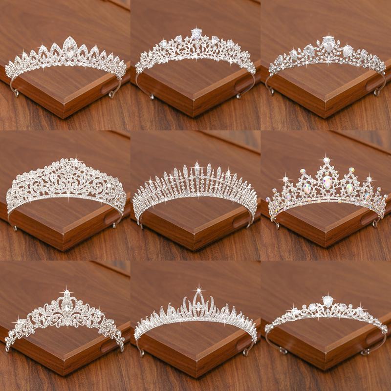 

Hair Clips & Barrettes Bridal Tiara Crown Wedding Accessories For Women Silver Color Crowns And, Golden;silver