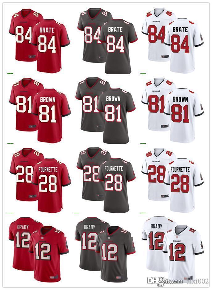 

Mens Womens Youth Tampa Bay Buccaneers 84 Cameron Brate 12 Tom Brady 81 Antonio Brown 28 Leonard Fournette red Football Jerseys, Black;red