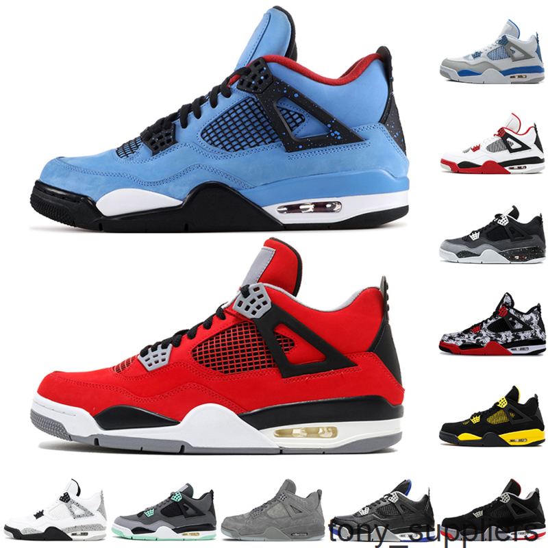 

ty 4 4s Mens Basketball Shoes Fire Red Cactus Jack Game Royal Motor stylist Sneakers Sport Shoes Size 40-47, #18 cool grey