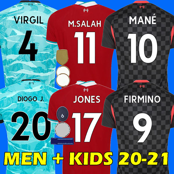 

20 21 LVP Soccer Jersey SALAH FIRMINO THIAGO Football Shirt 2020 2021 VIRGIL MANE KEITA JONES Thailand quality Men + Kids Kits