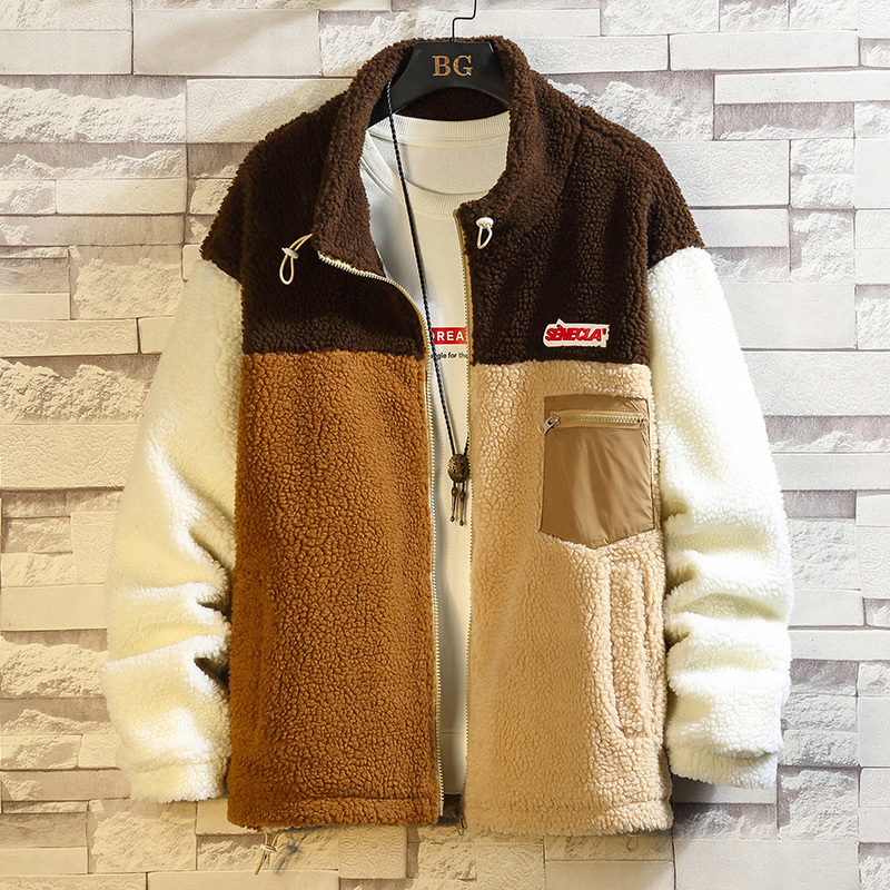 

2021 Casual England Style New Spring Autumn Fleece Patchwork Jacket Men's Brand Clothes Oversize M-5xl Yk02 Pbyb, Yk02 2