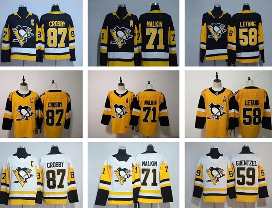 

87 Sidney Crosby Pittsburgh Penguins 2021 Reverse Retro Jersey Jake Guentzel Kris Letang Kasperi Kapanen Tristan Jarry Malkin Hockey Jersey, Women's color 1