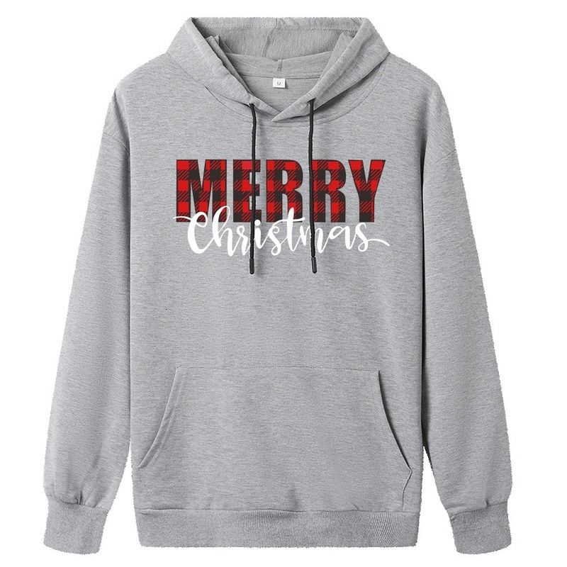 

2021 Gray Chic Merry Christmas Letter Printed Hoodies Women Sweatshirt Autumn New Long Sleeve Elegant Casual Female Top 7 Colors Iimk, Burgundy