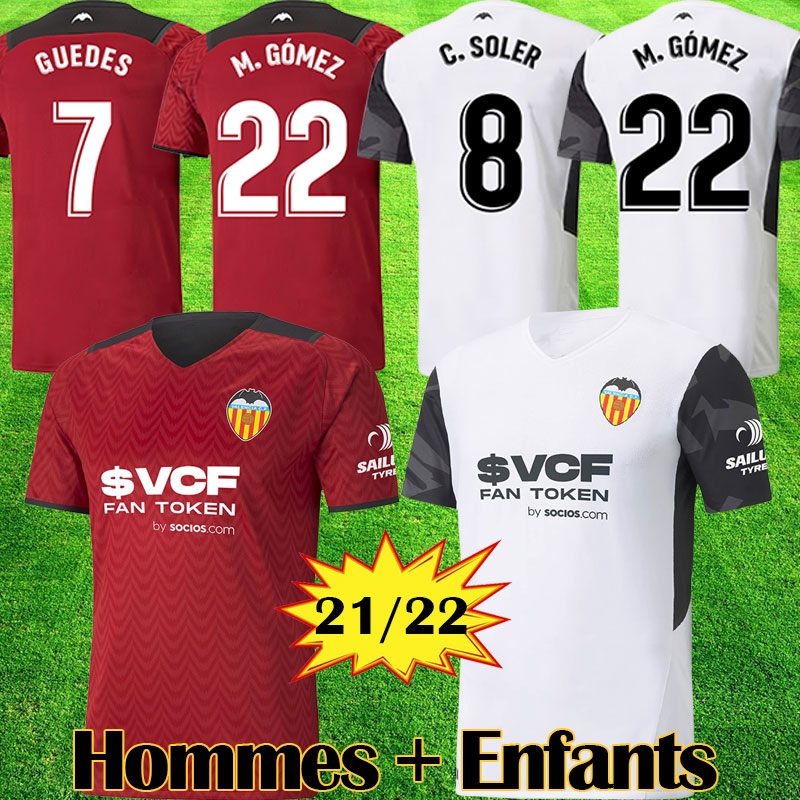 

21 22 valencia CF soccer jerseys VCF jersey 2021 2022 GUEDES GAMEIRO camisetas de fútbol RODRIGO M. Florenzi M.Gómez men kids kit football shirts top thailand, League home