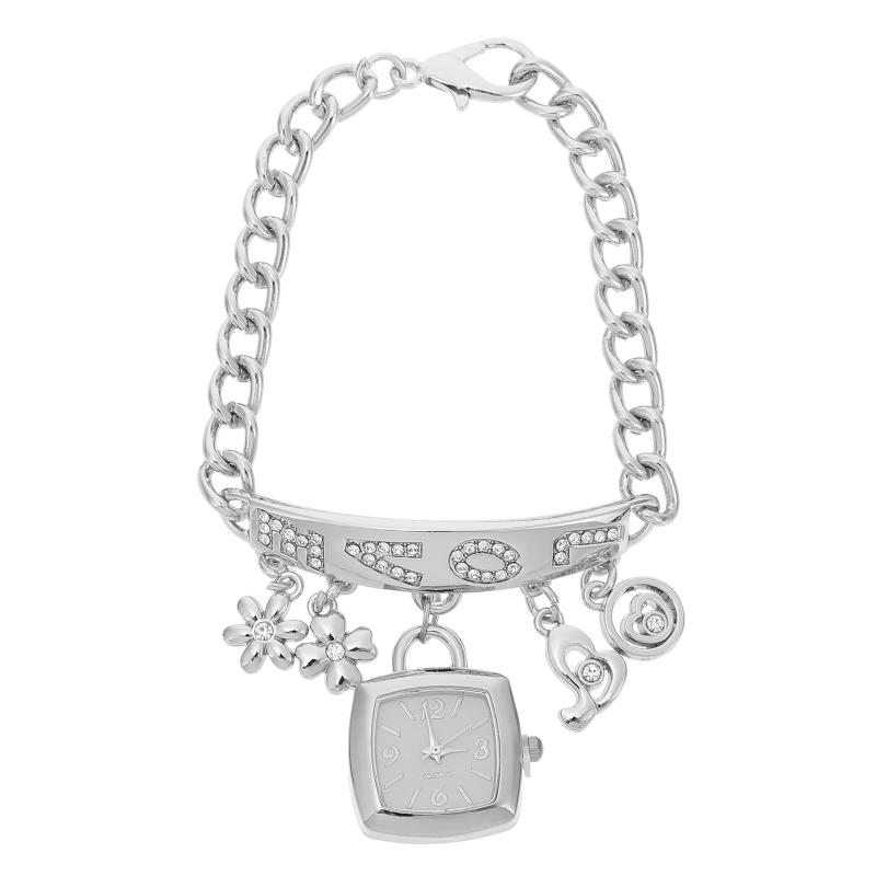 

Wristwatches 1pc Shiny Diamond Chain Watch Elegant Casual Wrist Decorative, Silver