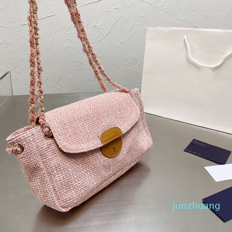 

Designer- Womens Fall Winter Tweed Hobo Bags Vintage Single Flap Matelasse Chain Crossbody Shoulder Luxury Handbags Large Capacity 32*18cm, Blue