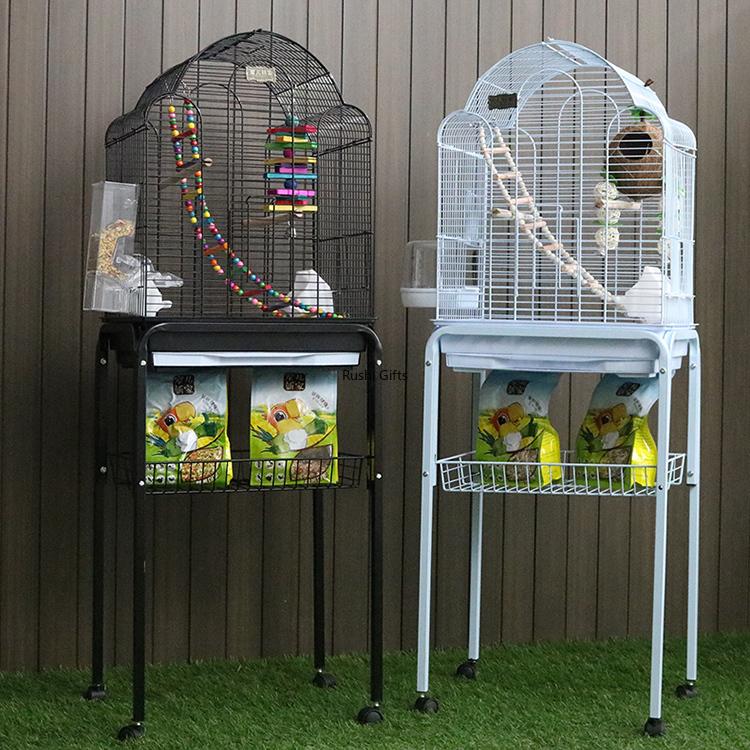 

With Toy Large Bird Cages for Parrots Pigeon House Metal Budgie Bird Kages with Swing Hammock for Birds Supplies Decorative Cage