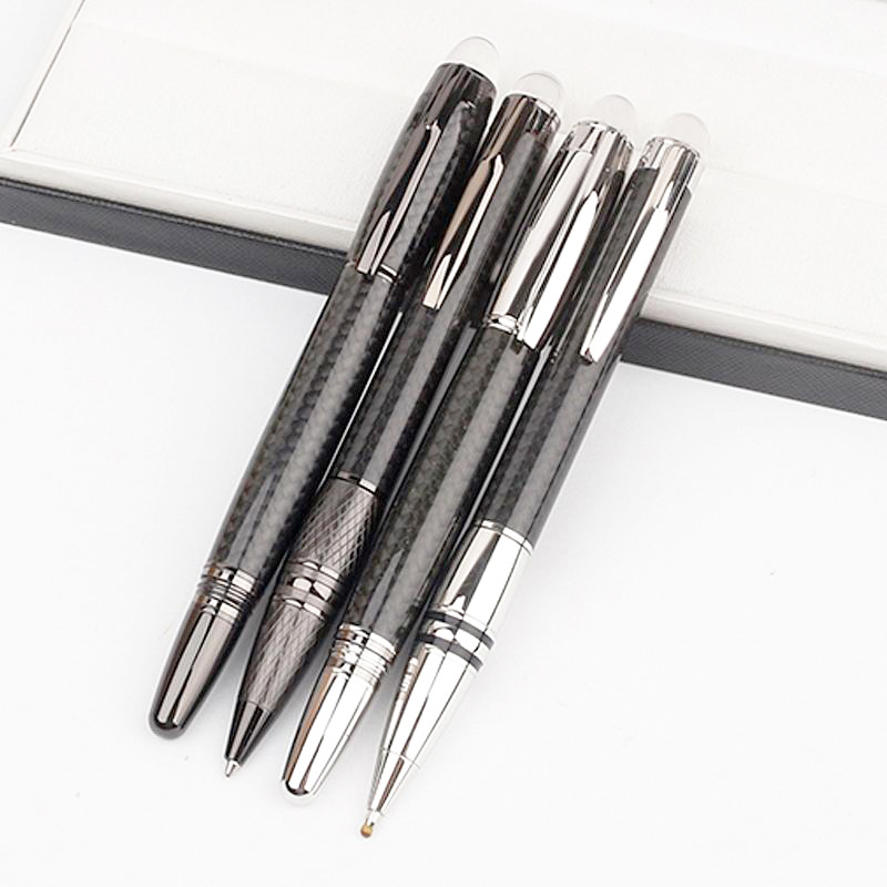 

PURE PEARL White star Crystal head Fountain/Rollerball/Ballpoint pen quality Luxury fiber barrel Classic Stationery with Serial Number+Gift