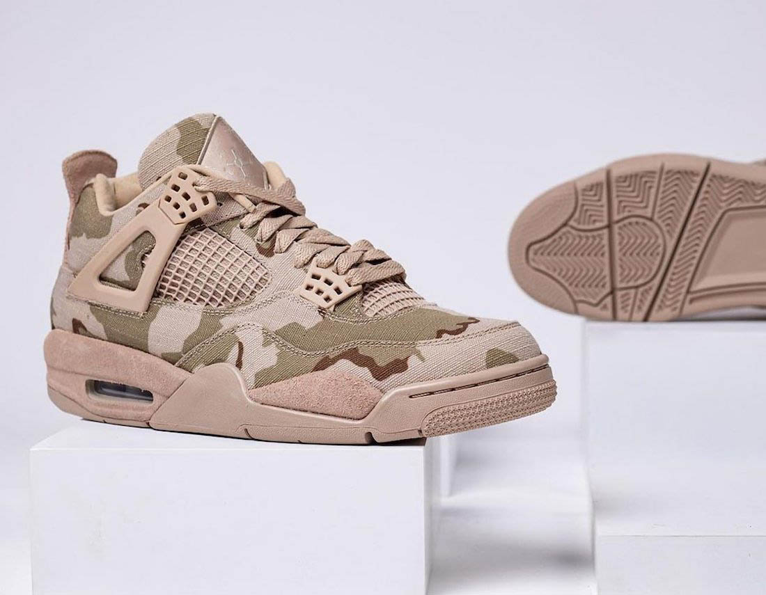 

Constructed with a ripstop nylon upper, this Jumpman 4 Basketball Shoes comes covered in shades of Brown and Green well as camouflage detailing., #2