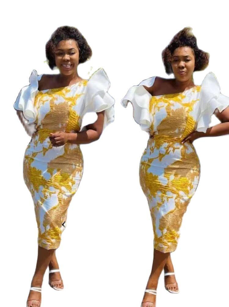 

Ethnic Clothing Latest Fashion Classic Design African Dashiki Women's Lace Sexy Party Dress For Lady RF941 M-4XL