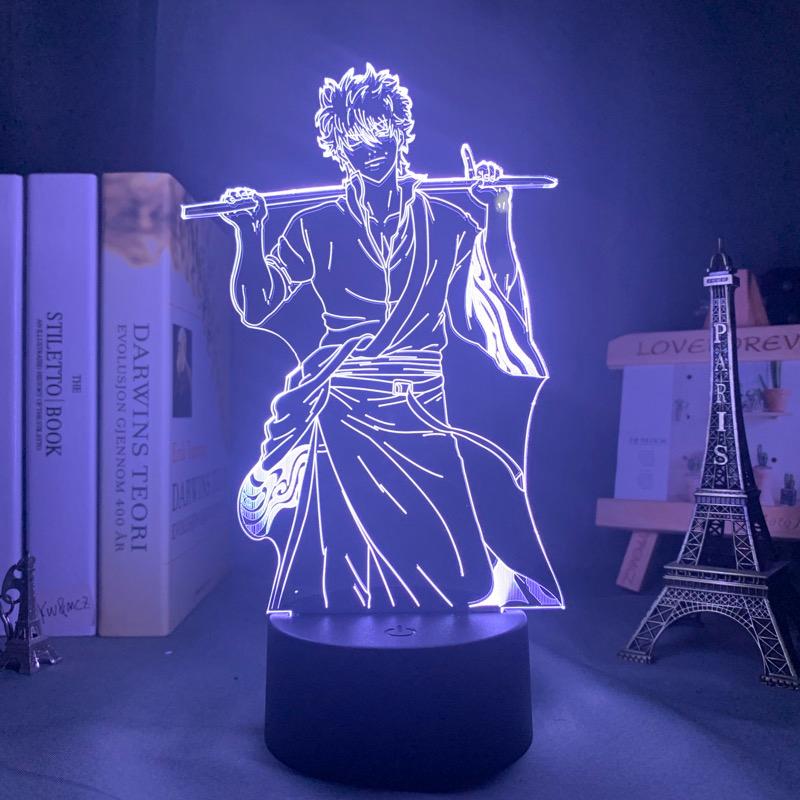 

Night Lights Gintama Gintoki Sakata Led Light For Bedroom Decor Colorful Nightlight Anime Gift 3d Lamp