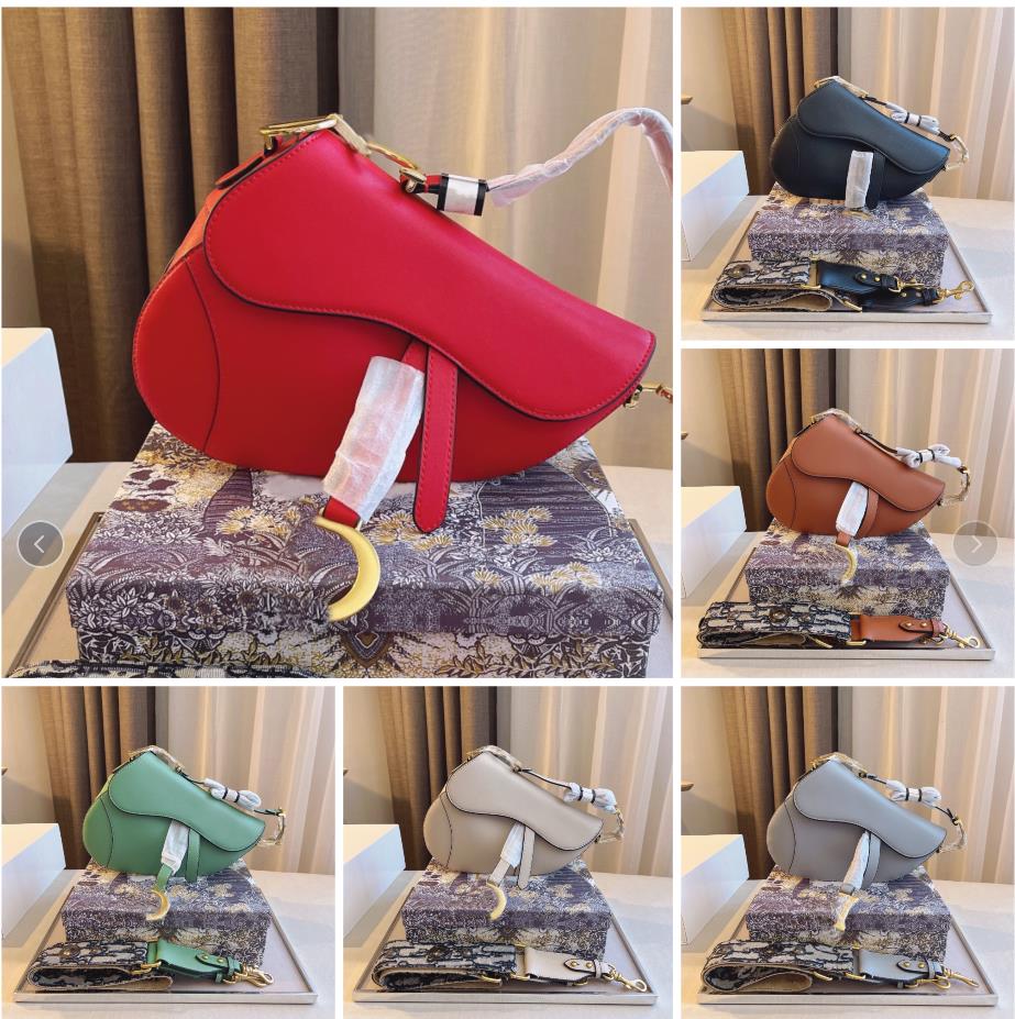 

2021 luxury designer female handbag ladies saddle bag shoulder women crossbody embroidery leather letter metal pendant top quality with box 25cm multi-pattern