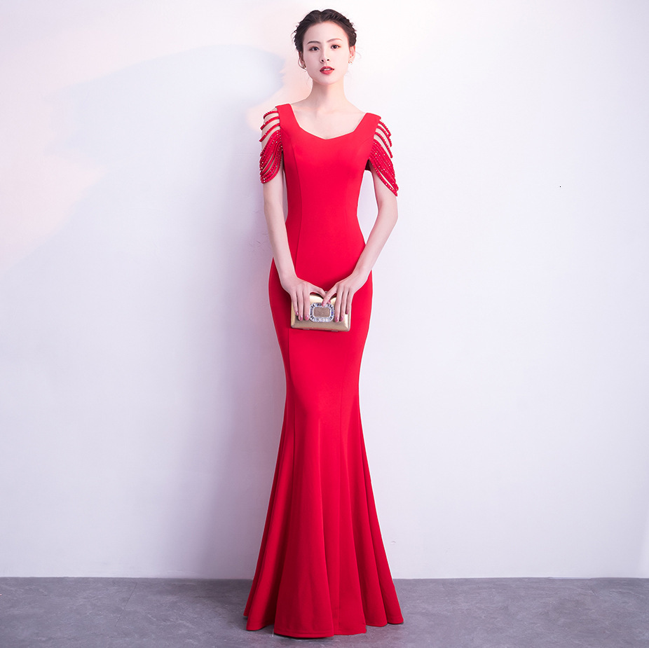 

Bridal Wedding Toast Tuxedo Female Mermaid Hostess Maxi Dresses Women Sexy Backless Prom Evening Party Dress Zs47, Royal blue