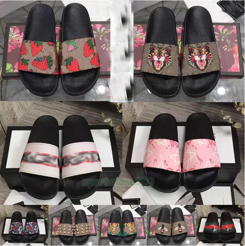 

women men fashion designer slippers luxury shoes summer flat slipper trendy leather rubber sandal mens beach slide 35-45, Original dust bag