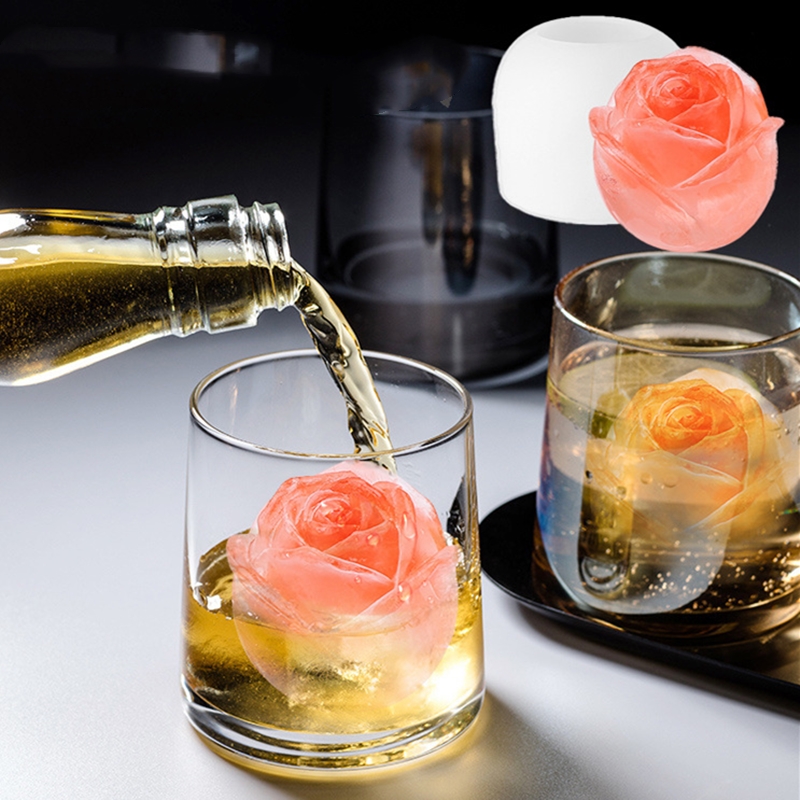 

3D Rose Mold Silicone Soap Candle Molds Tools Ice Cube Tray DIY Household Icemaker Whiskey Wine Decoration Accessories
