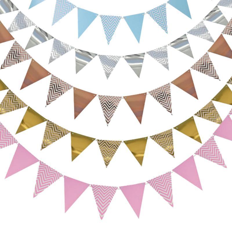 

Party Decoration 3m 12 Marker Golden Pink Cardboard Garland Banner Gift Birthday Kids Room Bunting Ornament