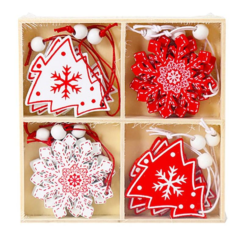 

Christmas Decorations Tree Ornament For Home Merry Pendant Wooden Party Decoration Supplies Elk Star Snowflake