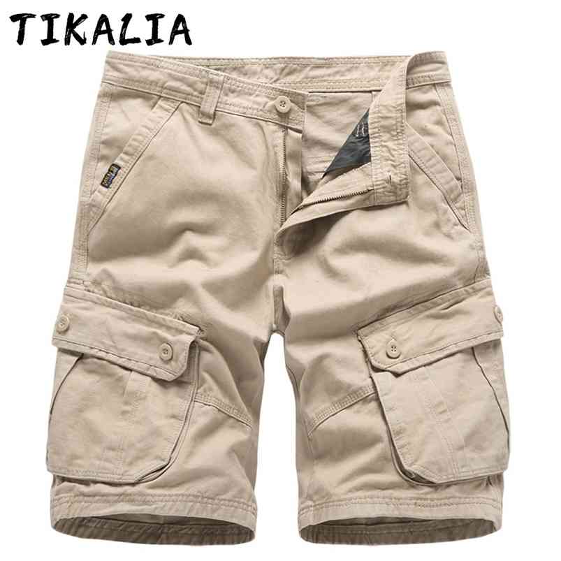 

Men Shorts Summer Multi-Pockets Cargo Shorts Men Work Shorts Casual Cotton Short Pants Trousers Fashion Clothing Male Bermudas 210720, Blue
