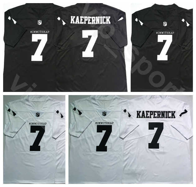 

Imwithkap Movie 7 Colin Kaepernick Football Jersey Men University Black Team White Away IM WITH KAP I Know My Rights Breathable Hot