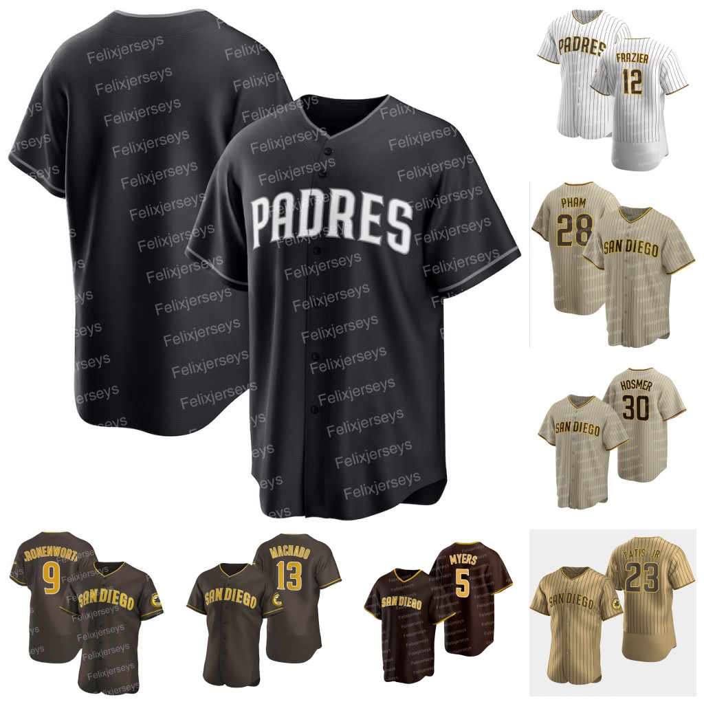 

San Diego Fernando Tatis Jr. 2021 Black Jersey Jake Cronenworth Manny Machado Pham Adam Frazier Eric Hosmer Wil Myers Mark Melancon Blake Snell Ha-Seong Kim Yu Darvish, Blue youth: size s-xl