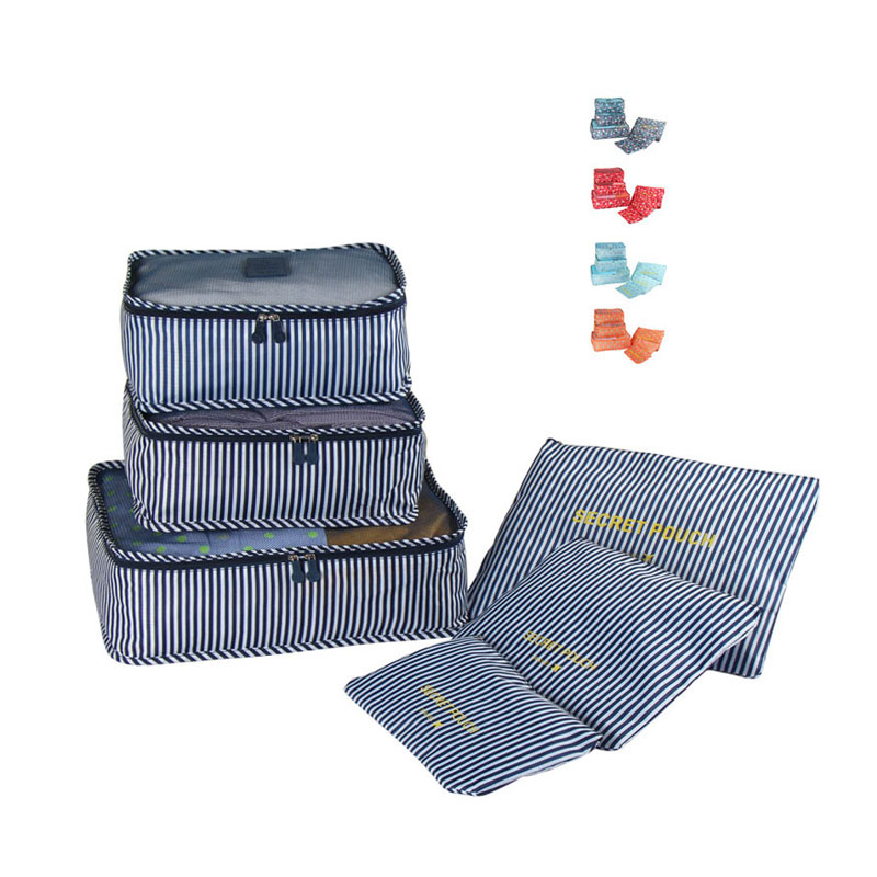6PCS Travel Storage Bag Portable Luggage Organizer Clothes Trolley Travel Set Duffle Bags-image-749166681