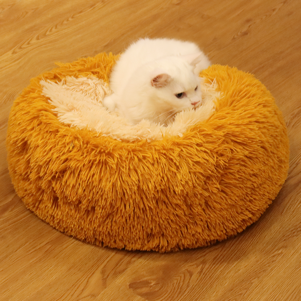 

Pets Kennels & Pens Comfy Plush Pet Dog Bed Hondenmand Washable Round Calming Cushion Sofa Mat Kennel Donut Beds House For Large Dogs Lots O
