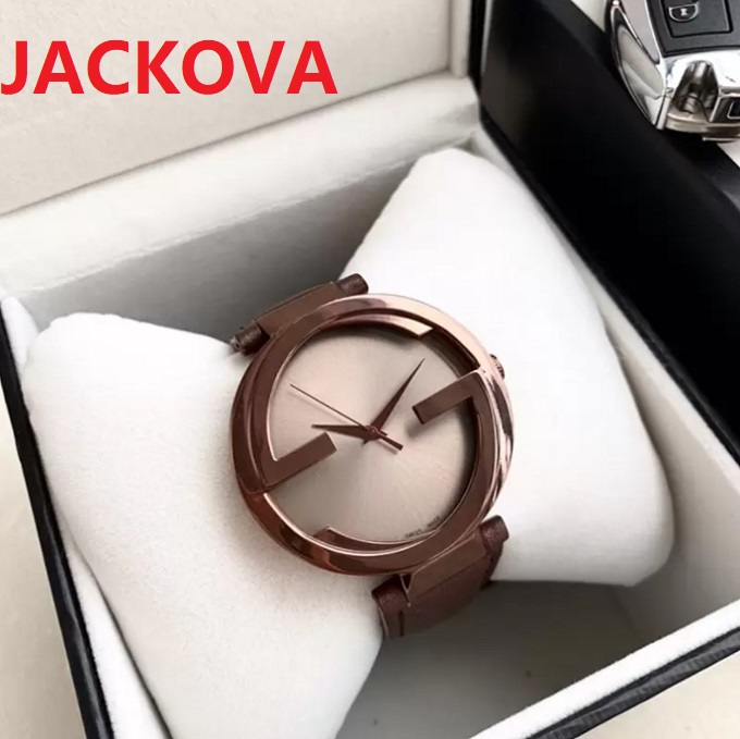 

Famous lovers classic designer watch Double G Letter Design Retro genuine leather strap Men Watches woman man quartz clock stopwatch, As pic