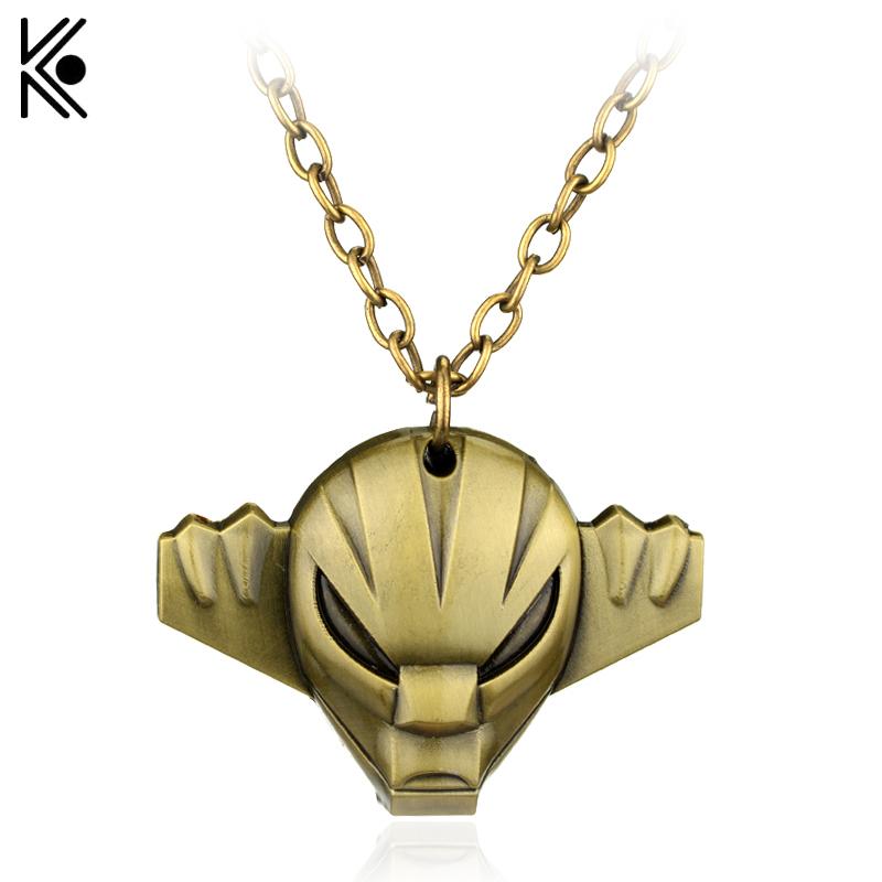 

Pendant Necklaces Anime Cartoon Ultimate Super Soul Mask Metal Pendent Necklace Robot Series Alloy Toy For Men And Women Gift