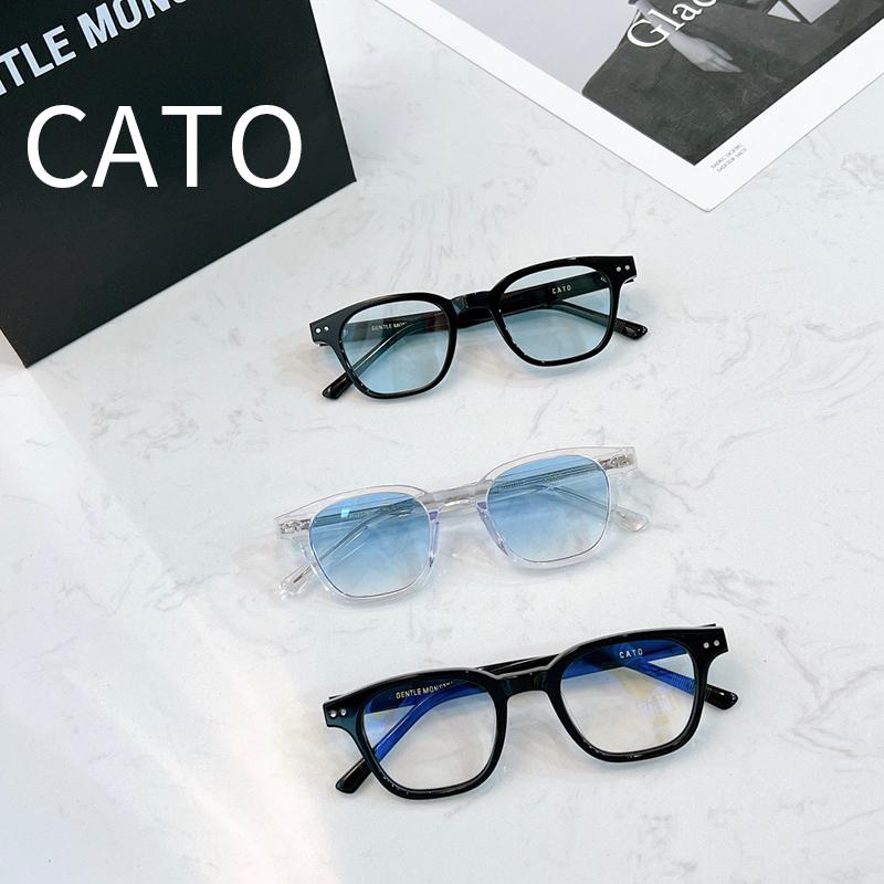 Lunettes de soleil Femmes 2022 pour hommes Designer de luxe Produits de tendance vintage Cato Black Acetate UV400 SUN VERRES