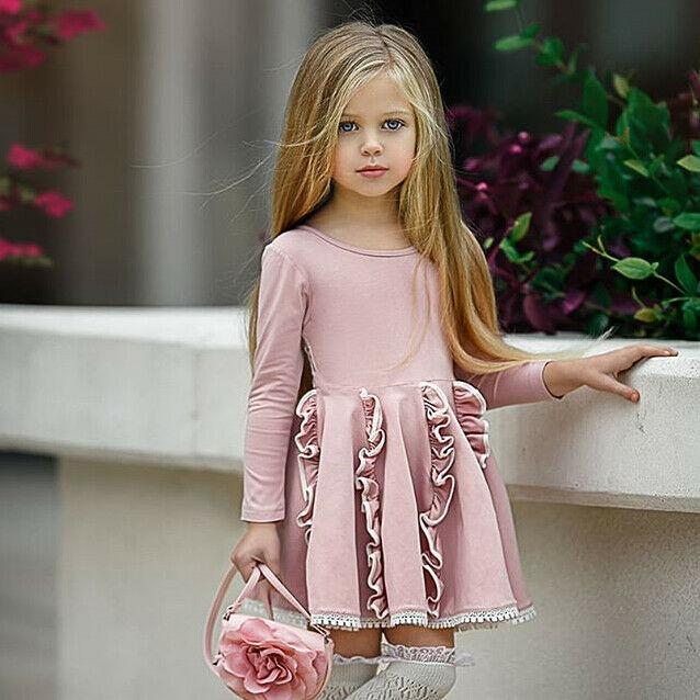 

Girl's Dresses Girls Princess Dress Toddler Kids Baby Pink Long Sleeve Party Tutu Spring Autumn Clothing, Red;yellow