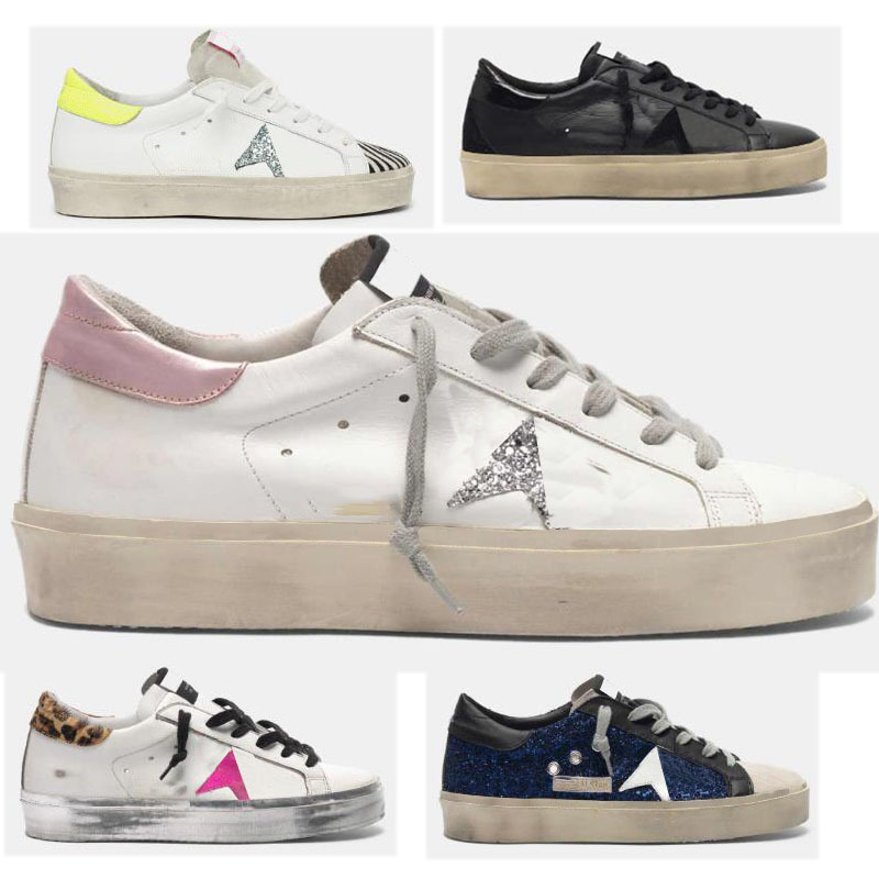 

2021 basket golden hi stra sneakers white distressed dirty shoes goose designer superstar men and women casual shoes, Black