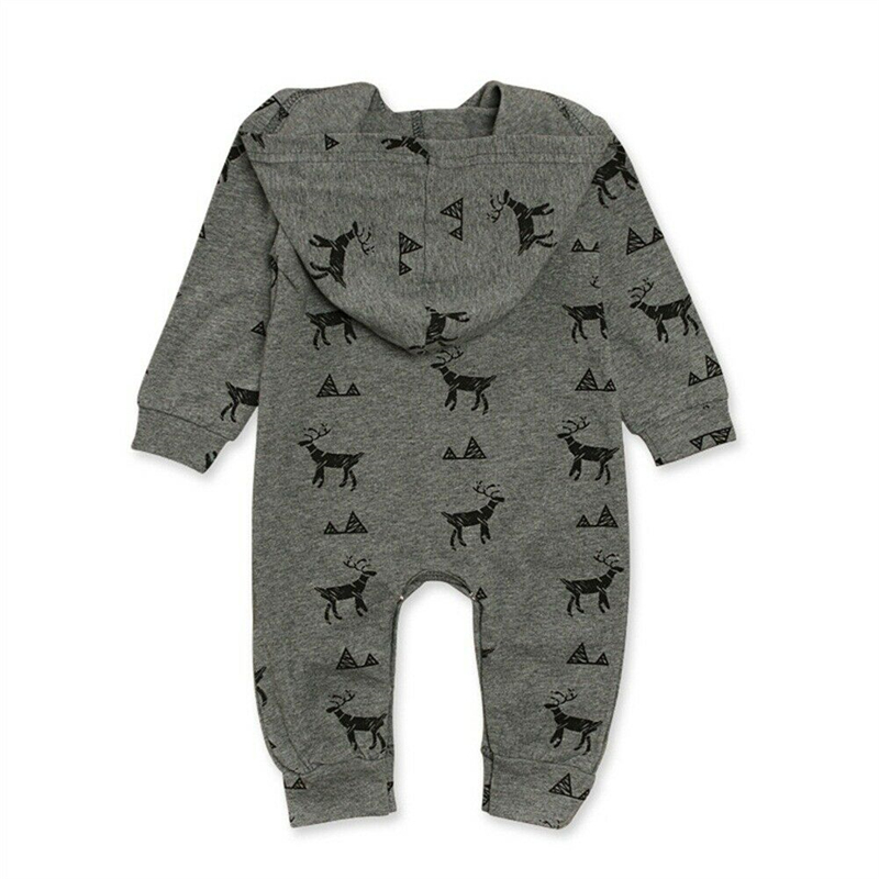 

Clothes Boy Hooded Baby Boys Zip up Animal Printed Romper Kid Jumpsuit Kids Outfits Baby One-Piece, Default color