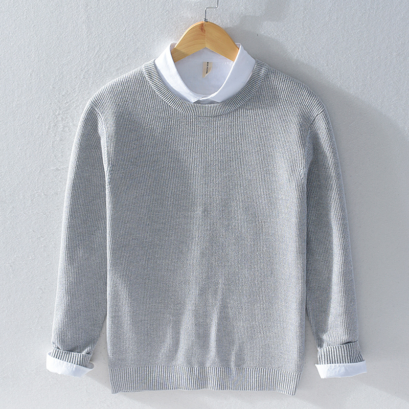 

2021 New Novo Estilo De Manga Comprida Cinco Cores Marca Masculina Slida Camisola Casual Camisolas Para Homens Confortveis Chandail E78y, Dark gray
