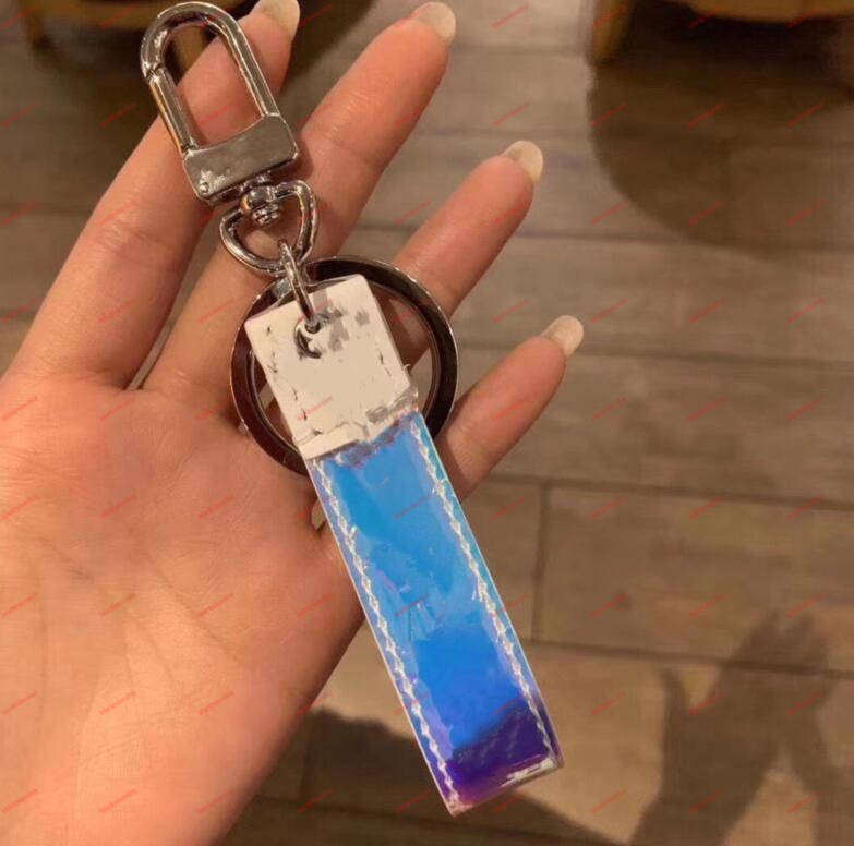 

Luxurys High Peather Dazzle Colours Letter Printing Keychains Metal Handmade Unisex Designer Key Ring with box