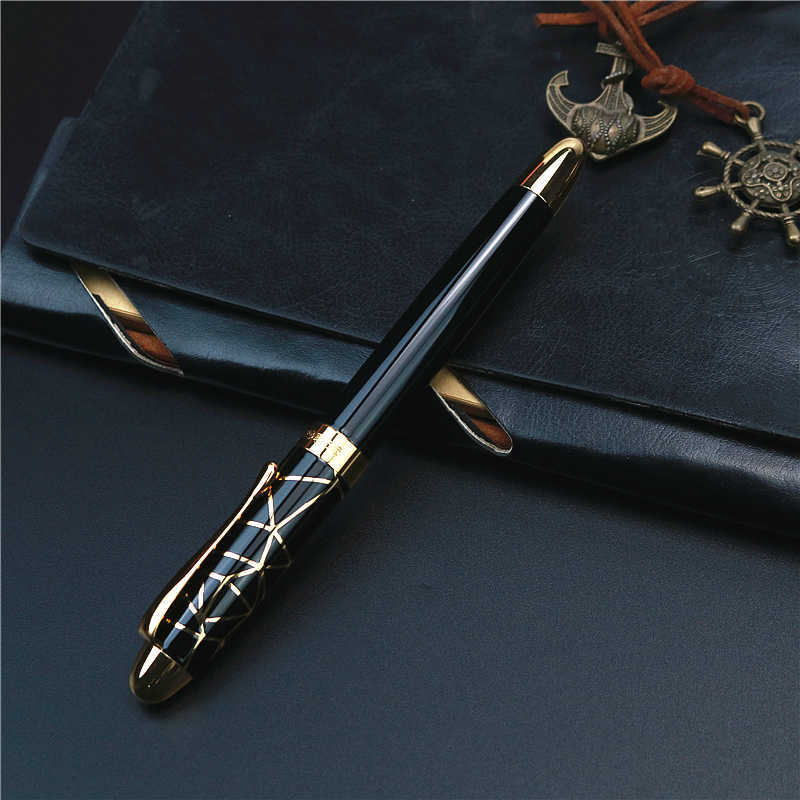 

fountain ribbon black hero gold pen with gift box f tip do not contain ink busins school student pens