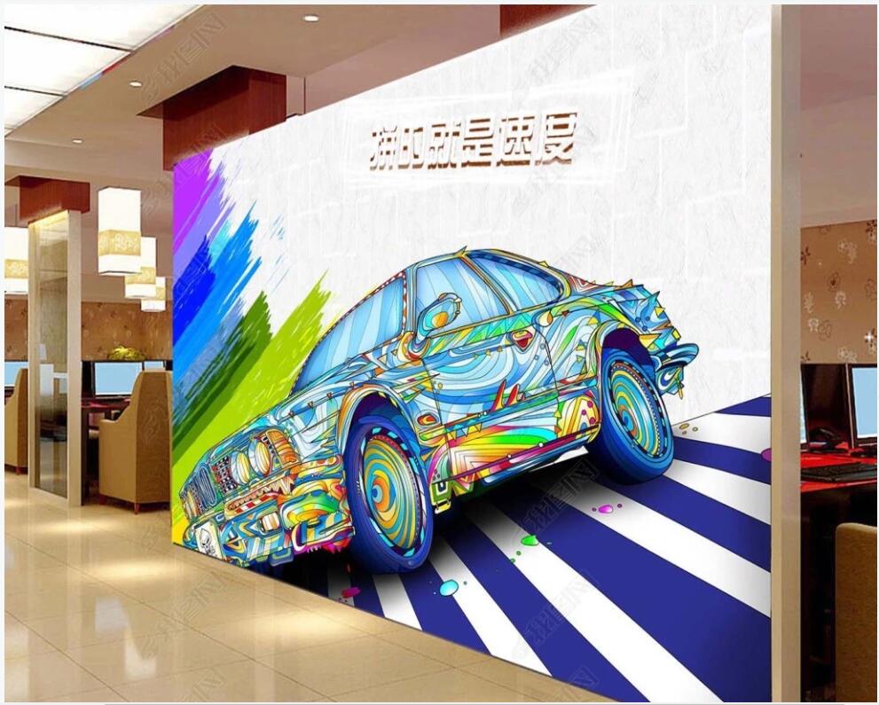 

3d wallpaper custom photo mural on the wall Color doodle car home decor 3d wall murals wallpaper for living room in rolls, Non-woven wallpaper