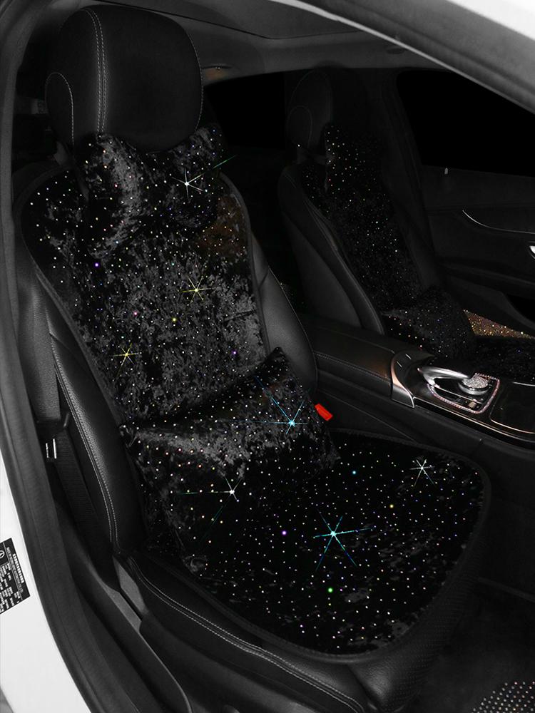 

Seat Cushions Bling Diamond Star Plush Car Neck Pillows Rhinestone Winter Universal Auto Cover Cushion Pads Accessories Women