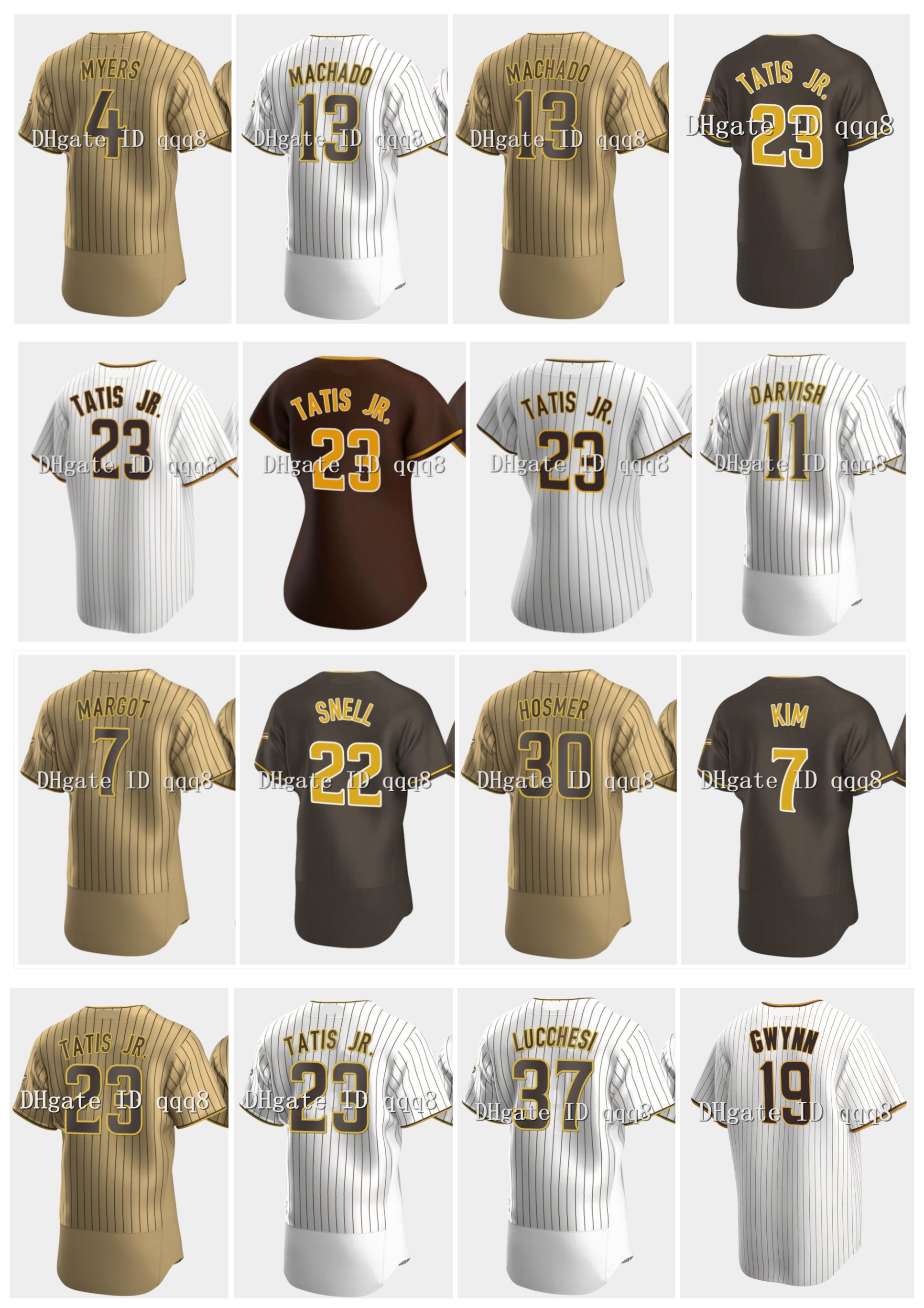 

2021 New 23 Fernando Tatis Jr.Jersey 13 Manny Machado 19 Tony Gwynn 11 Diego Padres 22 Blake Snell 9 Cronenworth 4 Wil Myers Baseball Jersey, Blue;black