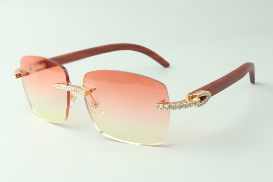 

Designer endless diamond sunglasses 3524025 with original wood arms glasses, Direct sales, size: 18-135mm