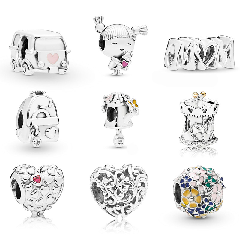 

Memnon Jewelry 925 Sterling Classic Flower Arrangement Charm Adventure Bag Charms Blooming Watering Beads Mom Hearts Bead Fit Pandora Style Bracelets Diy 797672