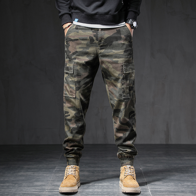 

2021 New Newly Military Camouflage Fashion Men Jeans Loose Fit Big Pocket Casual Cargo Pants Streetwear Hip Hop Joggers Wide Leg Trousers Ee, Green camouflage