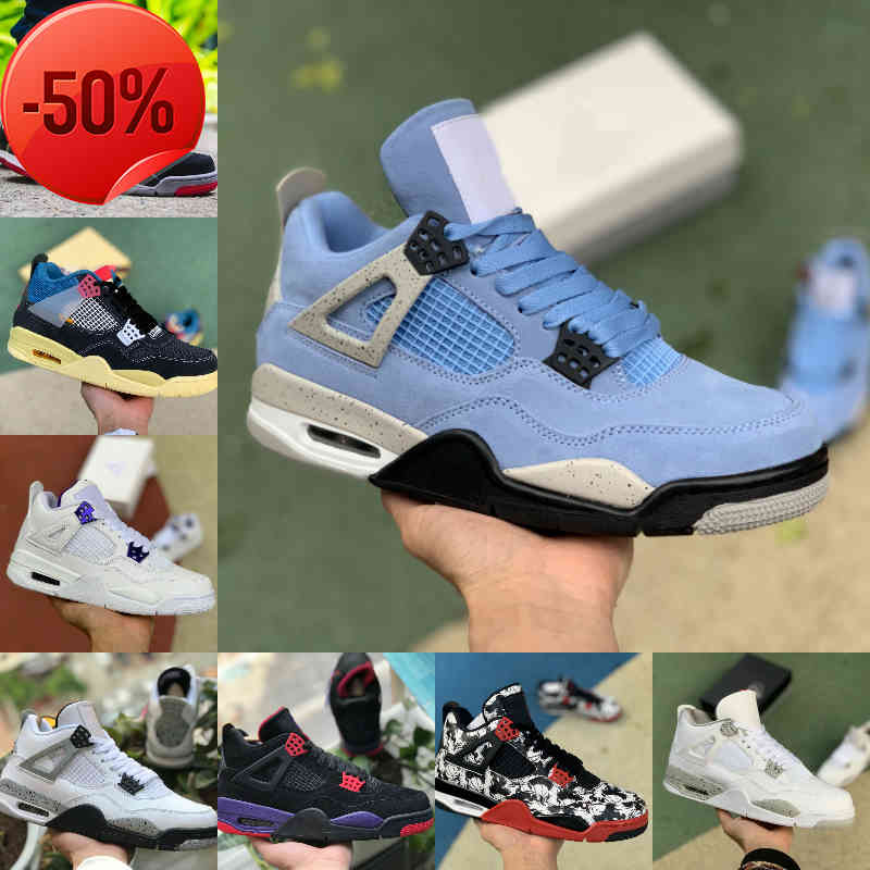 

High Quality 4 4s Basketball Shoes Men Women University Blue Court Purple Pure Money Bred Cream Sail TAUPE HAZE Air White Oreo Cement