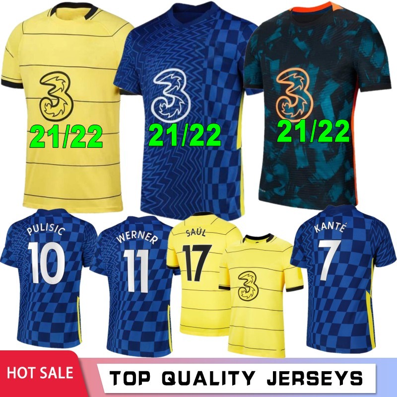 

Thai CFC 21 22 Soccer Jerseys LUKAKU ZIYECH PULISIC MOUNT KANTE HAVERTZ WERNER ABRAHAM CHILWELL GIROUD 2021 2022 SAUL Football Shirt Men Kids Kit Home Away Thrid, Black