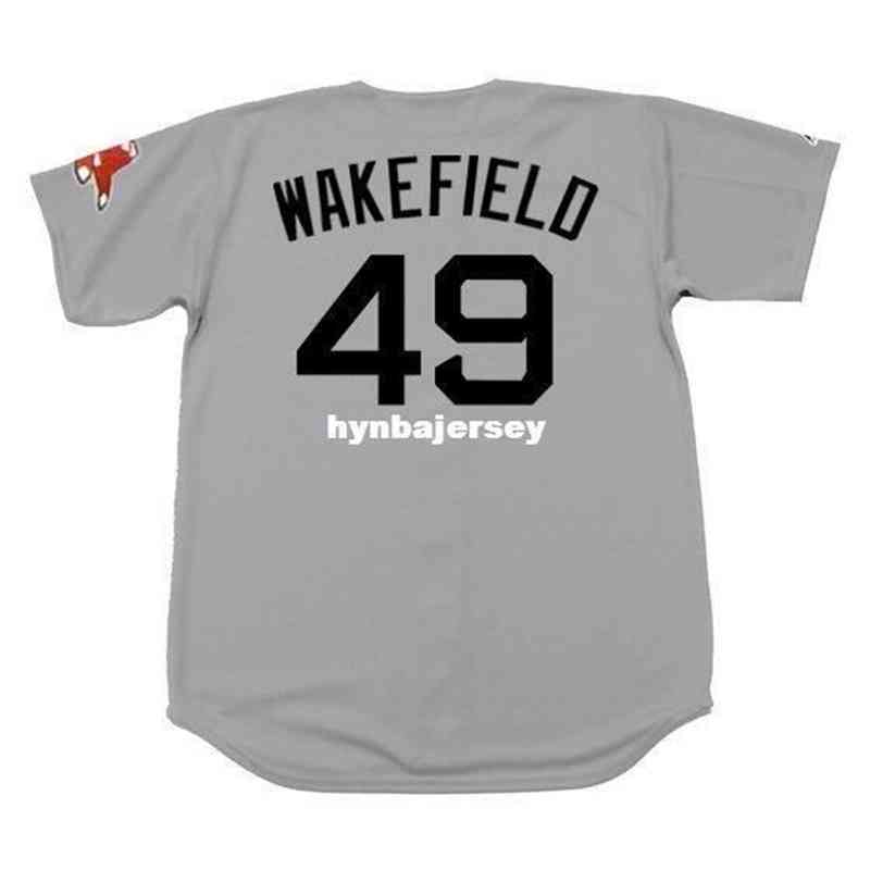 

Throwback Cheap Tim Wakefield Stitched 2009 Majestic Vintage Away Baseball Jersey Retro Mens Jerseys, Grey