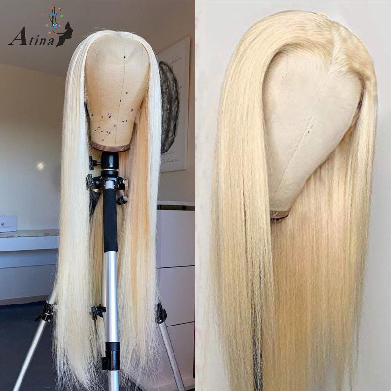 

613 Blonde Wig Long Straight Deep Part Invisible HD Transparent Lace Human Hair Wigs Pre Plucked 180 Density Brazilian Remy, As pic