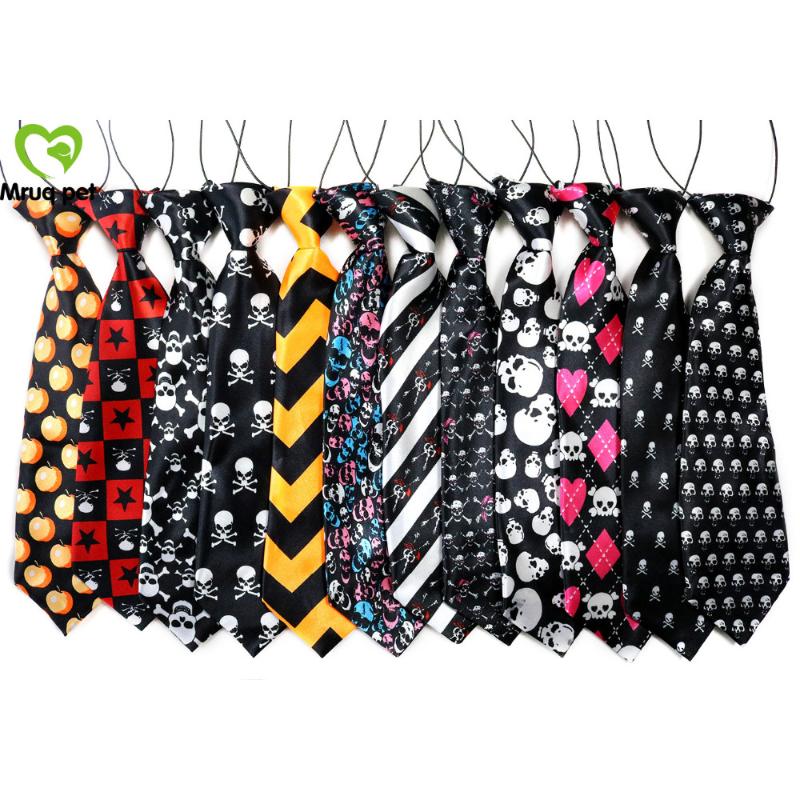 

Dog Apparel 60PCS/Lot Halloween Large Neck Ties Adjustable Neckties Accessories Pet Supplies, Mixed colors