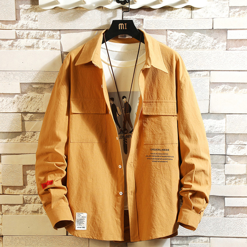 

2021 Casual Brand Black White Solid Men's Shirts Long Sleeves New Spring Autumn Plus Asian Size M-5xl E8y1, C739 1