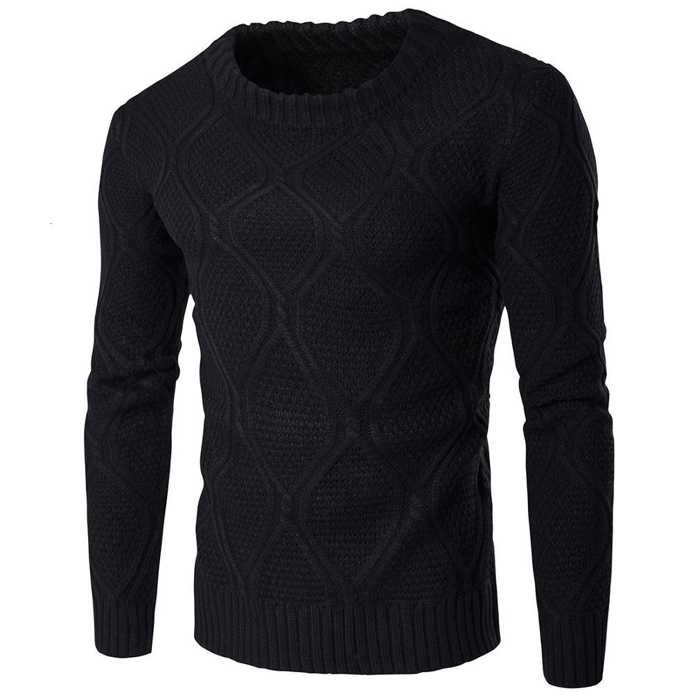 

2021 New Fashion Casual Slim Fit Cotton Knitted Mens Sweaters Pullovers Men Clothing Knitwear Kdxo, Black