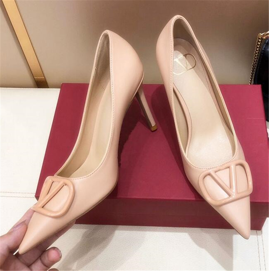 

Classic Women Dress Shoes fashion good quality Leather high heel shoe female Designer breathable Ladies Comfortable casual party pumps G905148
