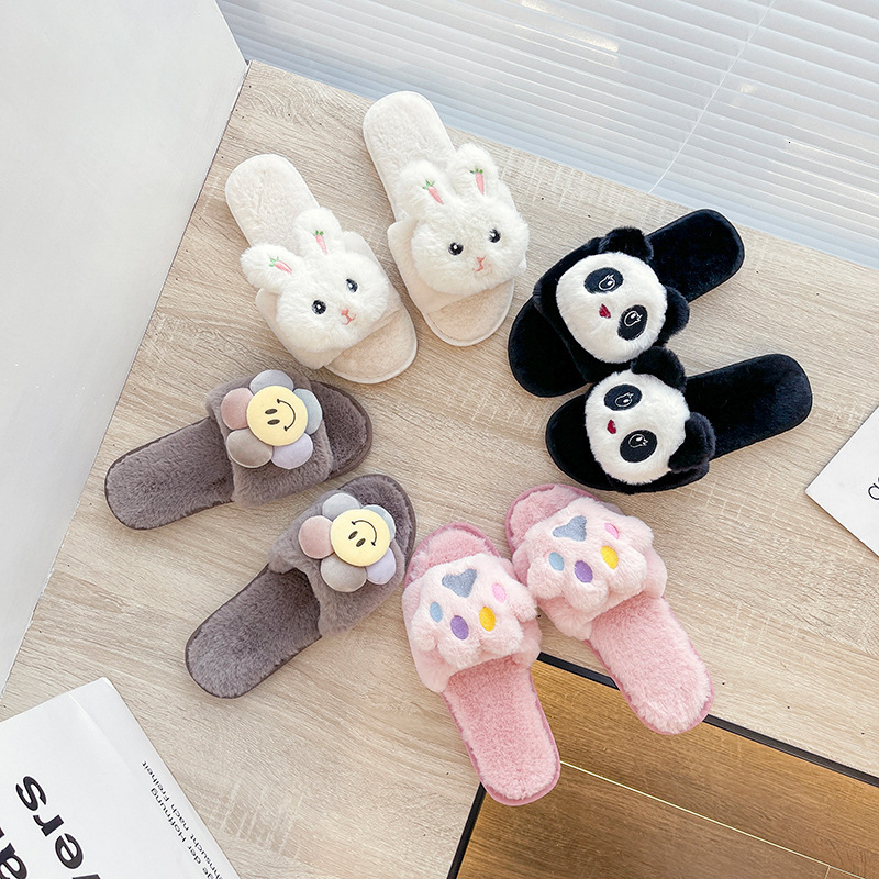 

luxury slippers cute cartoon maomao women wear fashion outside student dormitory korean home indoor cotton slipper's sho, Black